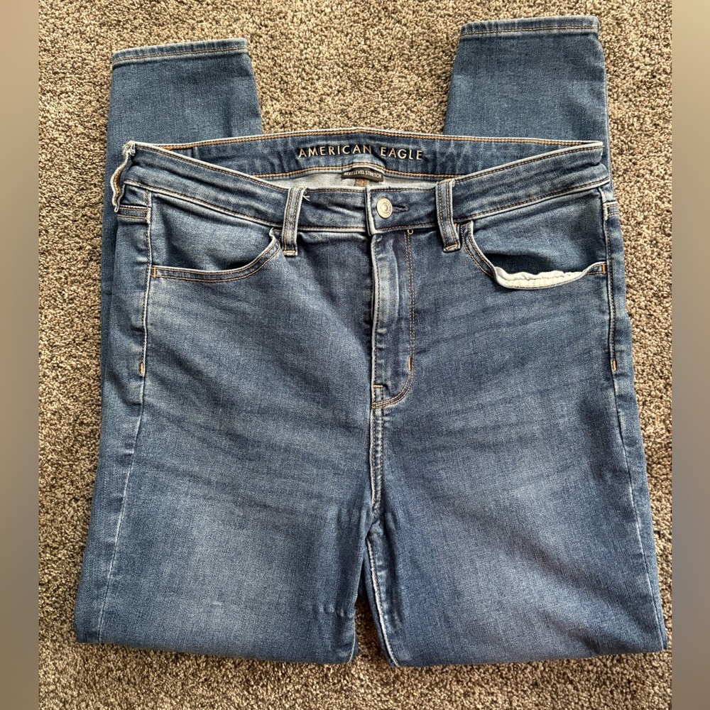 American Eagle Outfitters Women's Dark Blue Skinny Jeans